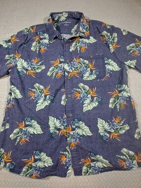 croft & barrow Navy Tropical Floral Button-Down Shirt